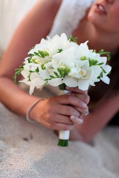 WHITE + GREEN BRIDESMAID BOUQUET