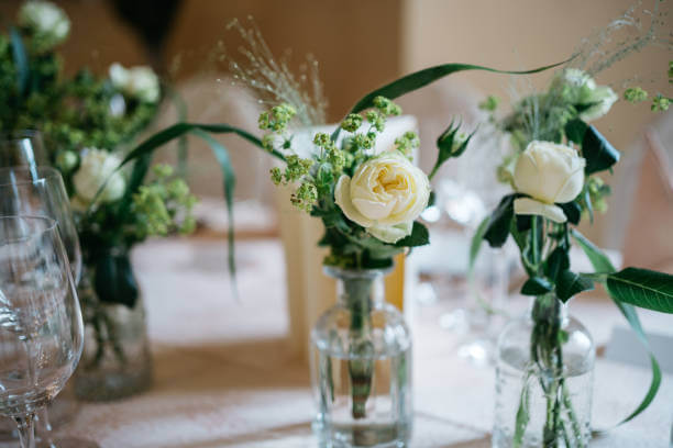 WHITE + GREEN BUD VASES