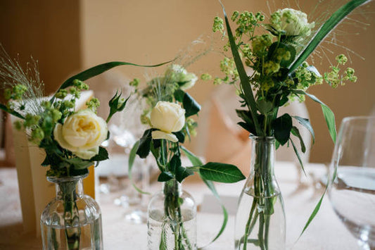 WHITE + GREEN BUD VASES