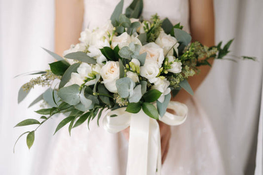 WHITE + GREEN BRIDAL BOUQUET