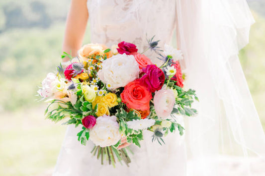 VIBRANT + COLORFUL BRIDAL BOUQUET